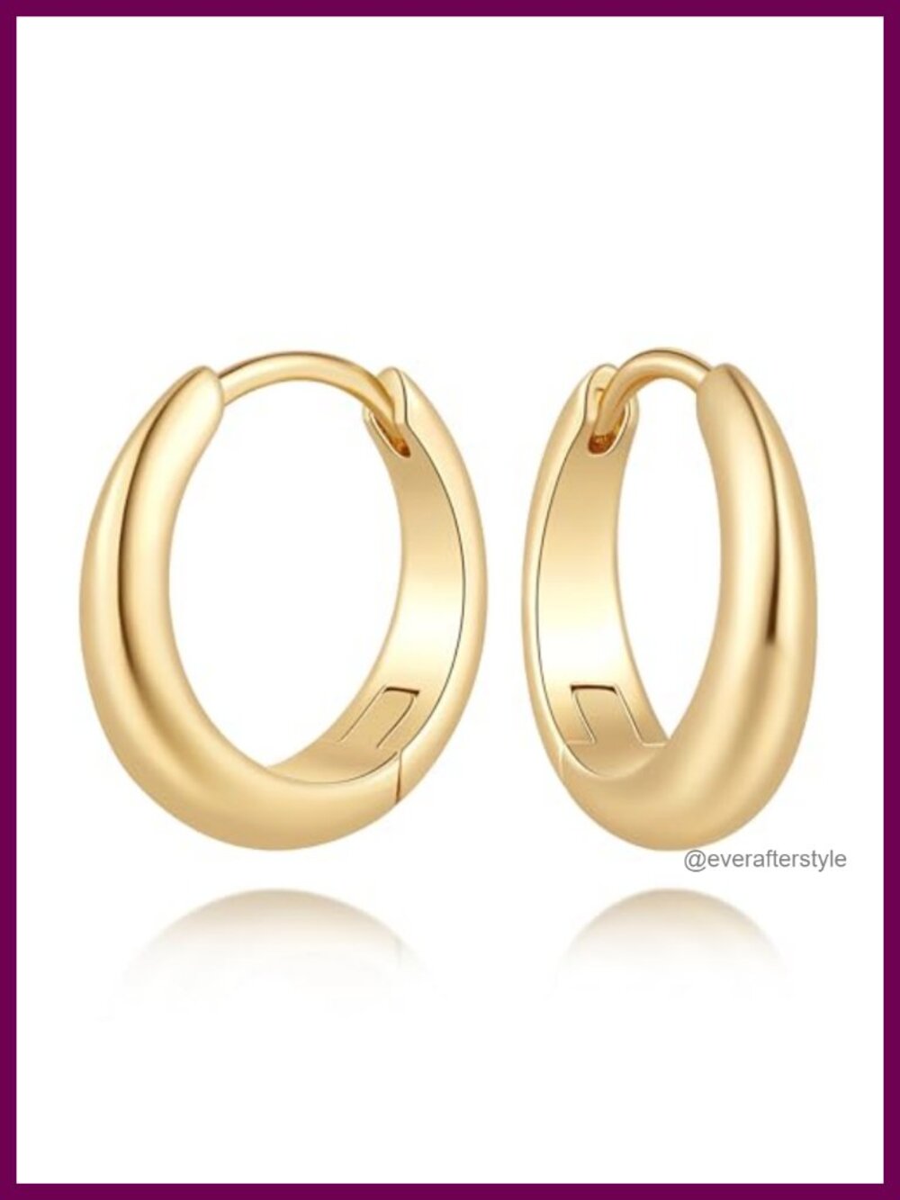 14K Gold Plated Teardrop Hoop Earrings for Women Hinged